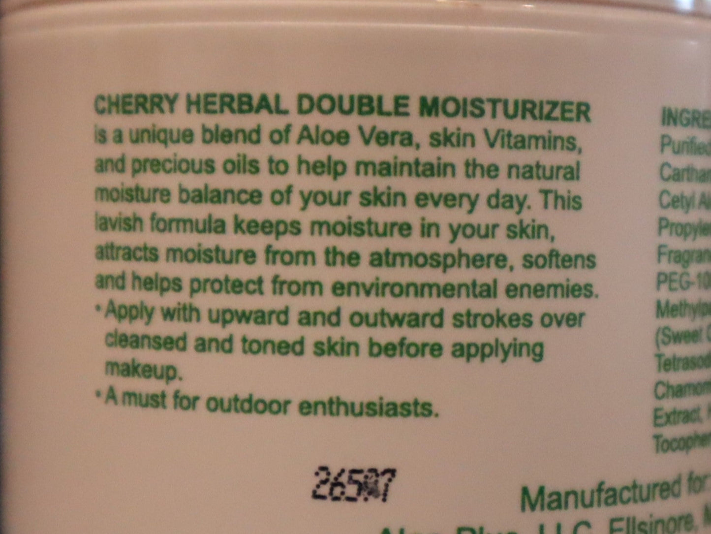 Aloe Plus Cherry Herbal Double Moisturizer, 4.4 oz